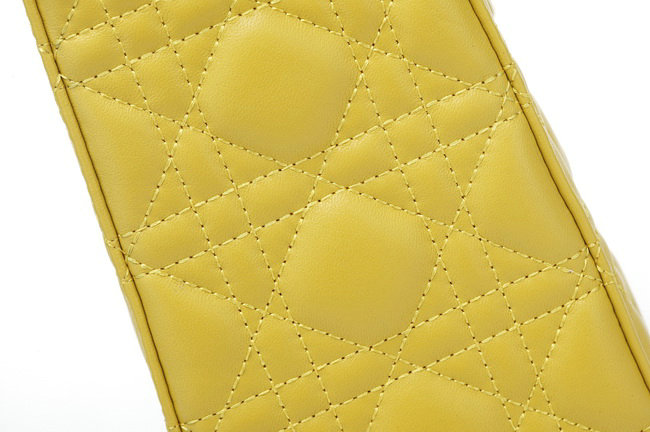 replica jumbo lady dior lambskin leather 6325 lemon yellow